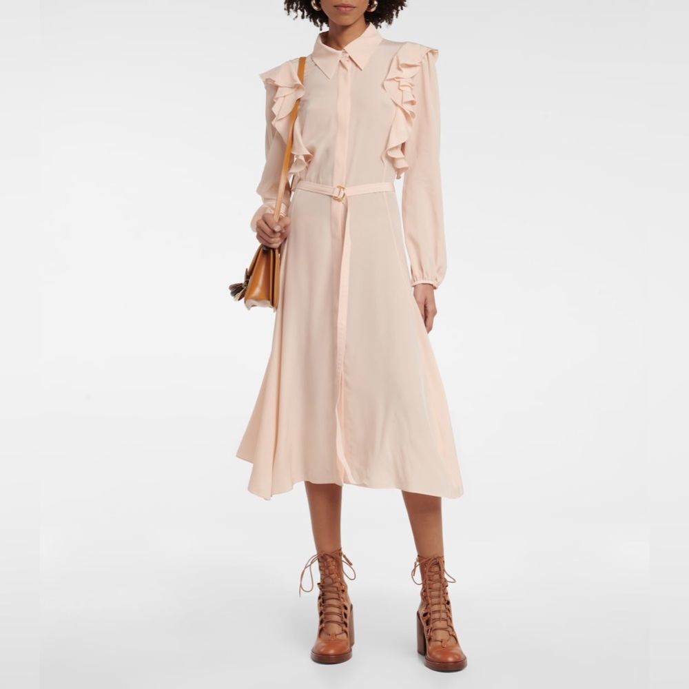 Chloe Crêpe De Chine Midi-Dress